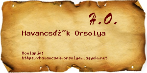 Havancsák Orsolya névjegykártya